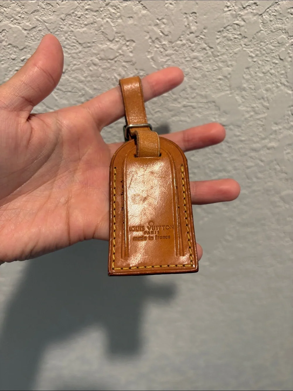 Louis Vuitton Brown Leather Luggage Tag Mini